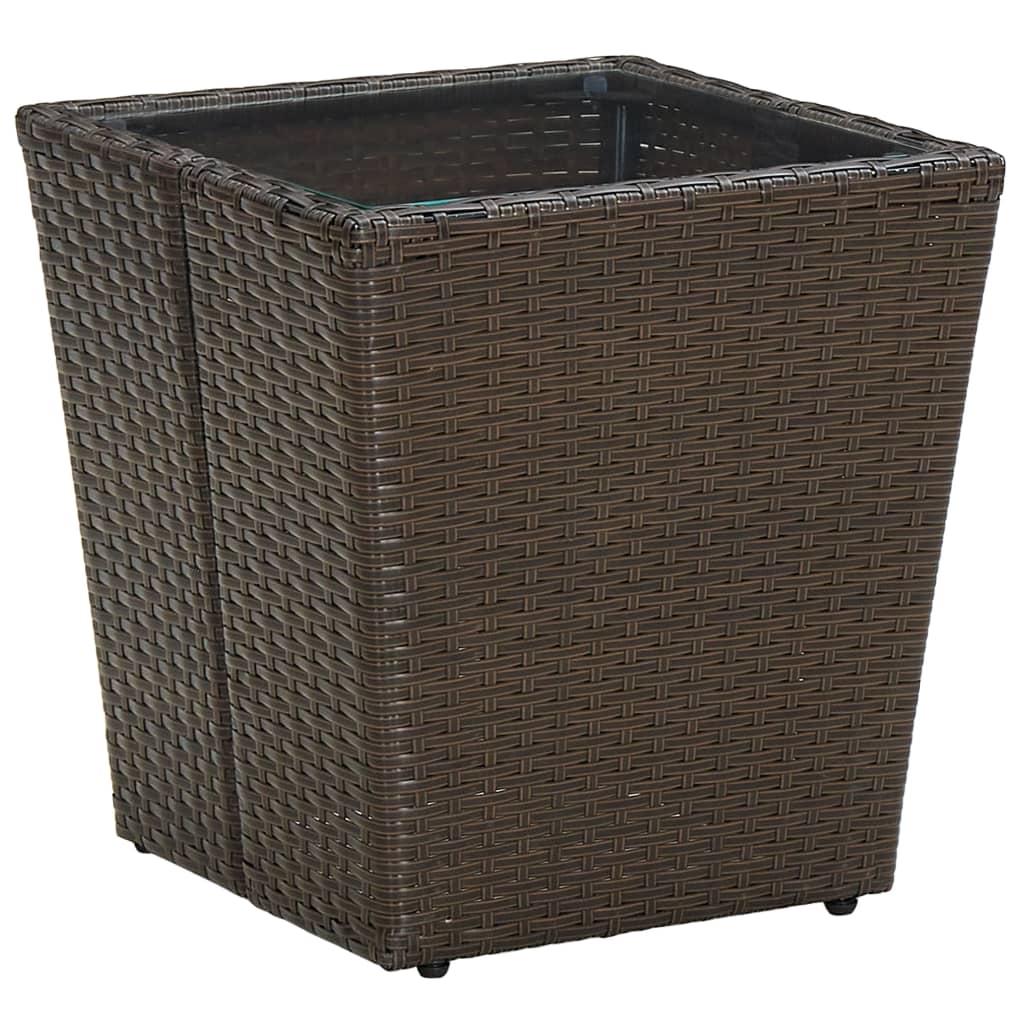 Tea Table 41.5X41.5X43 Cm Poly Rattan And Tempered