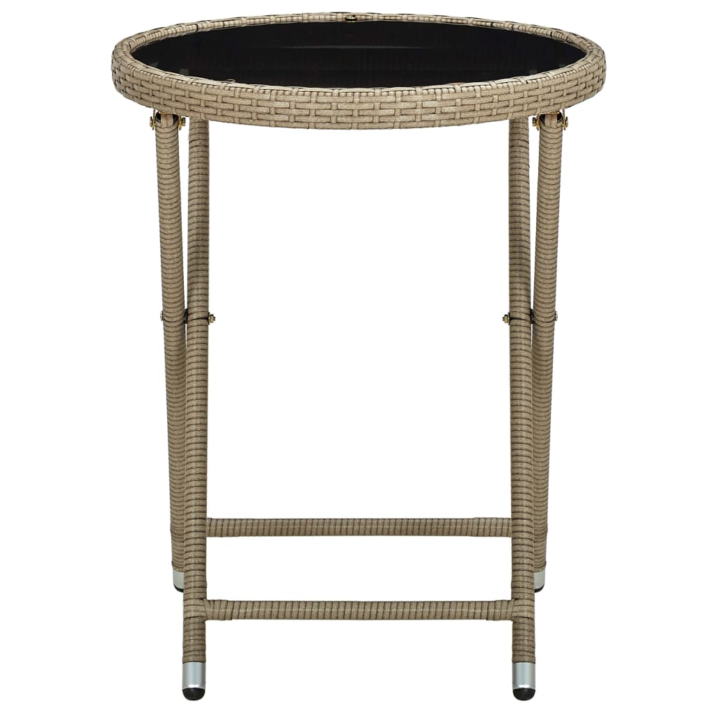 Tea Table 60 Cm Poly Rattan And Tempered
