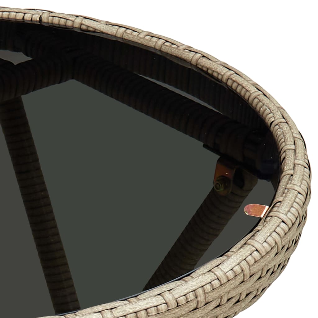 Tea Table 60 Cm Poly Rattan And Tempered