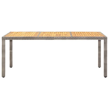 Garden Table 190X90X75 Cm Poly Rattan And Acacia Wood