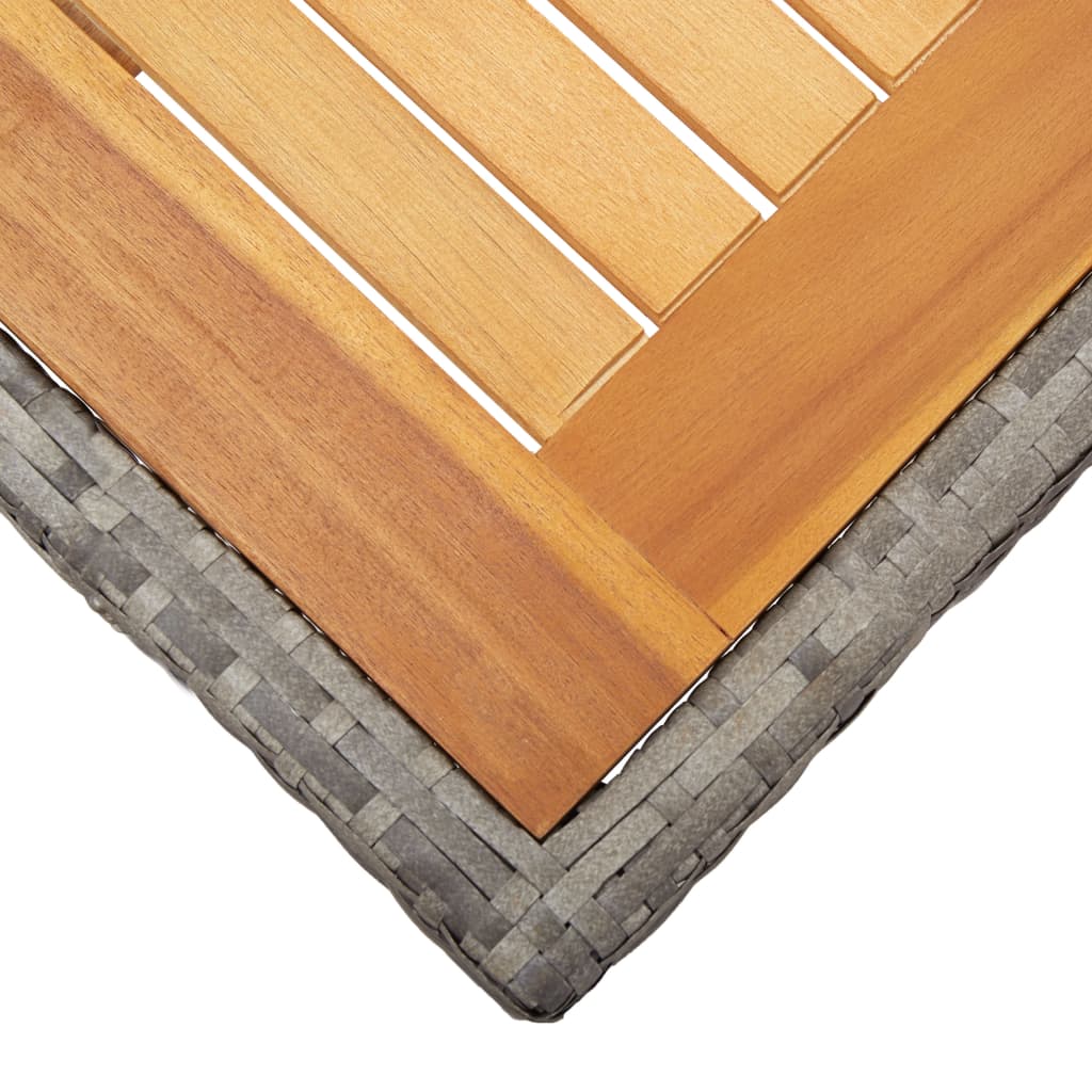 Garden Table 190X90X75 Cm Poly Rattan And Acacia Wood