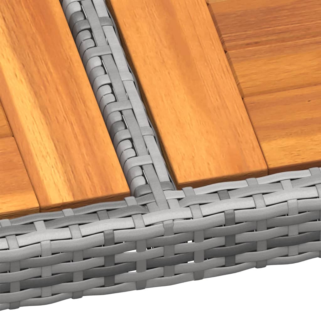 Garden Table 200X150X75 Cm Acacia Wood And Poly Rattan