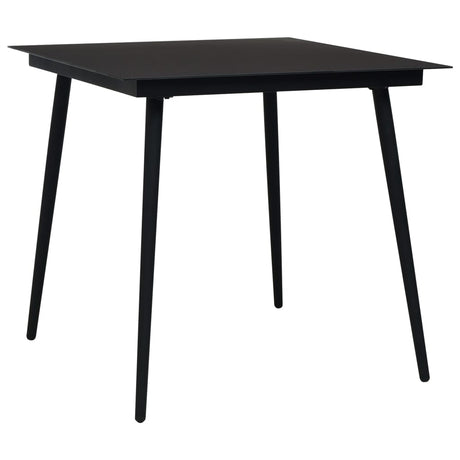 Garden Dining Table Black Steel And Glass