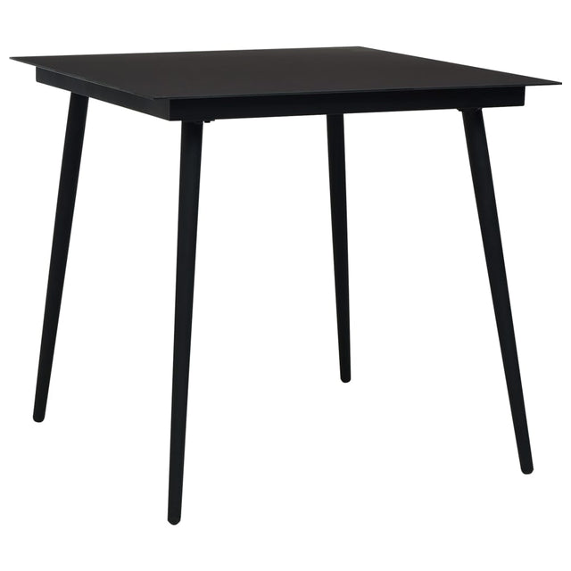 Garden Dining Table Black Steel And Glass