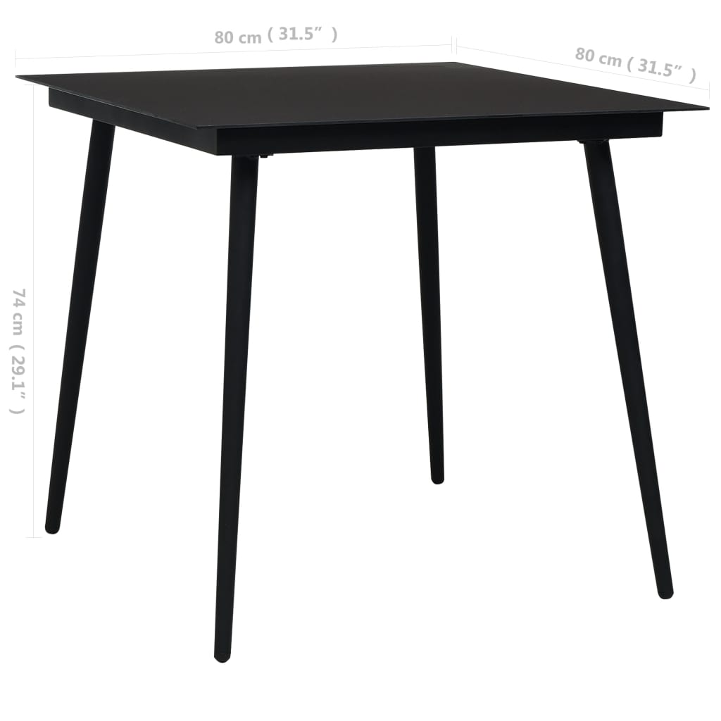 Garden Dining Table Black Steel And Glass