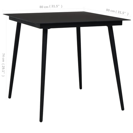 Garden Dining Table Black Steel And Glass