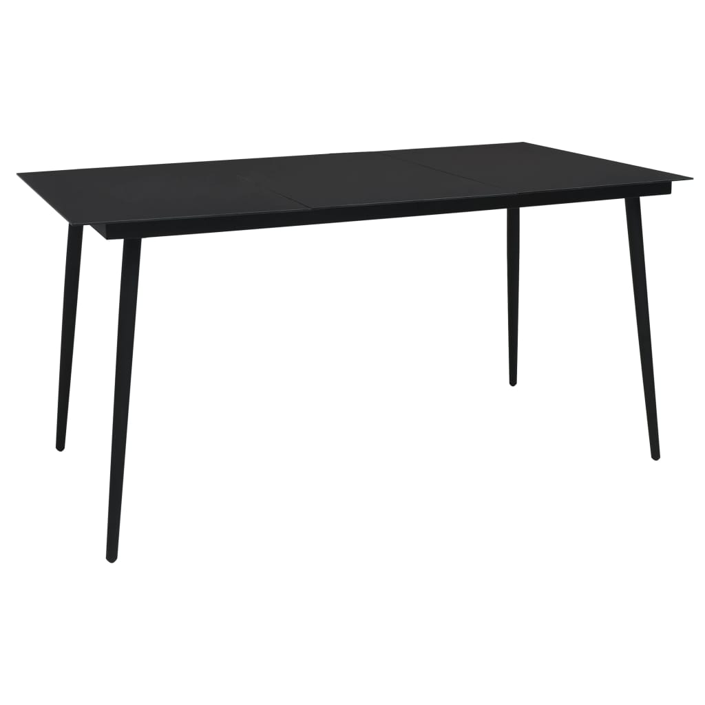 Garden Dining Table Black Steel And Glass