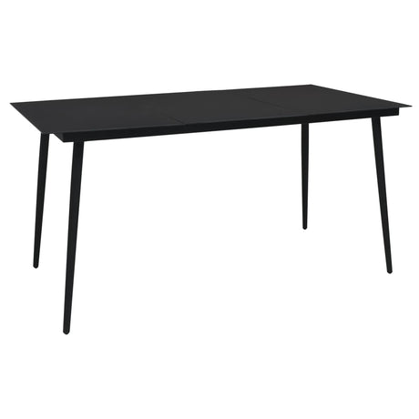 Garden Dining Table Black Steel And Glass