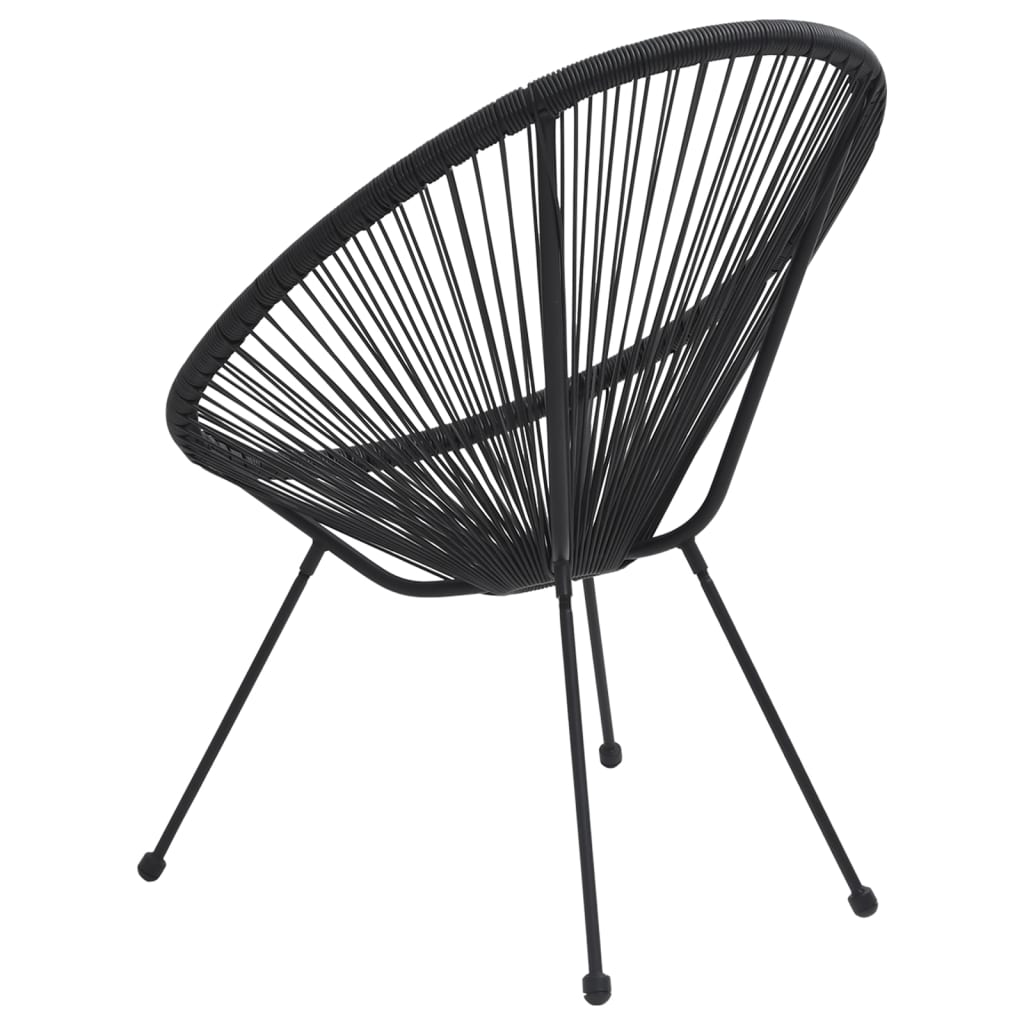 Garden Moon Chairs 2 Pcs Rattan Black