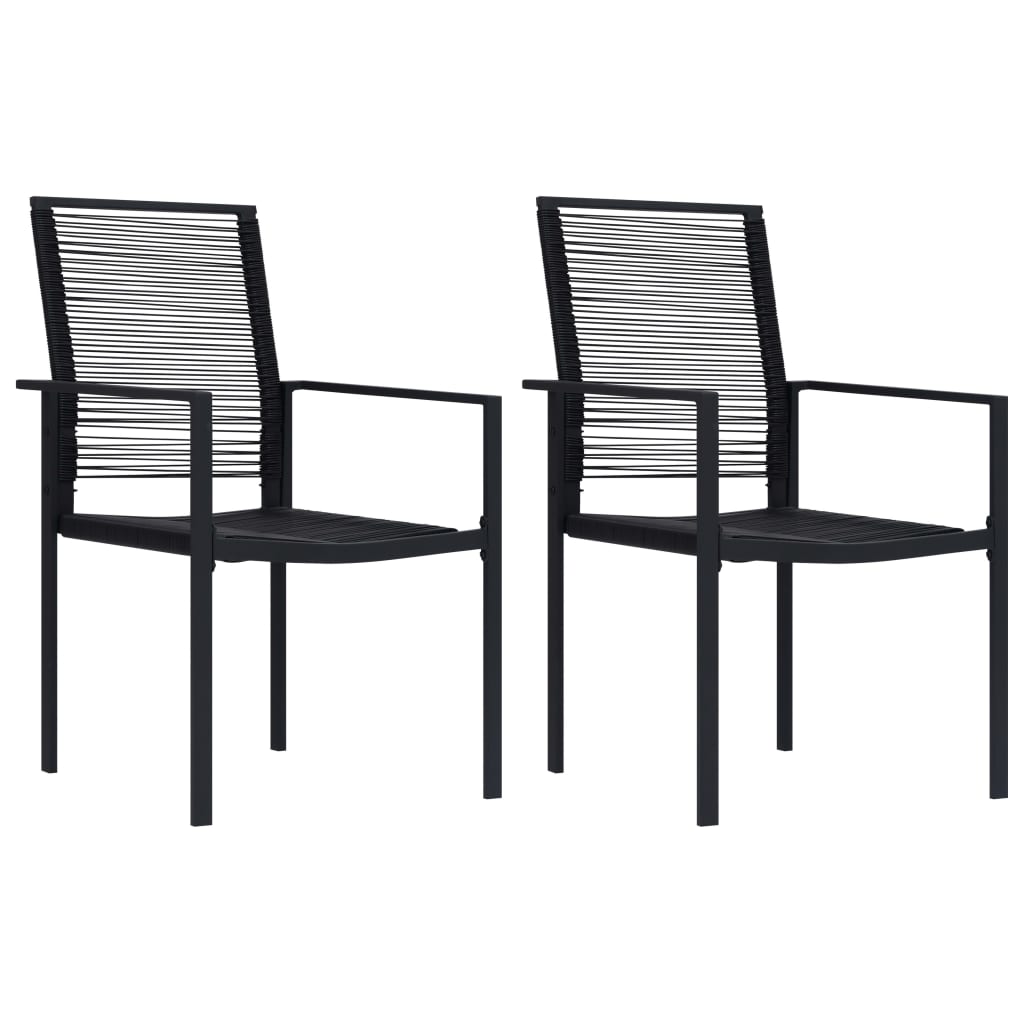Garden Chairs 4 Pcs Pvc Rattan Black