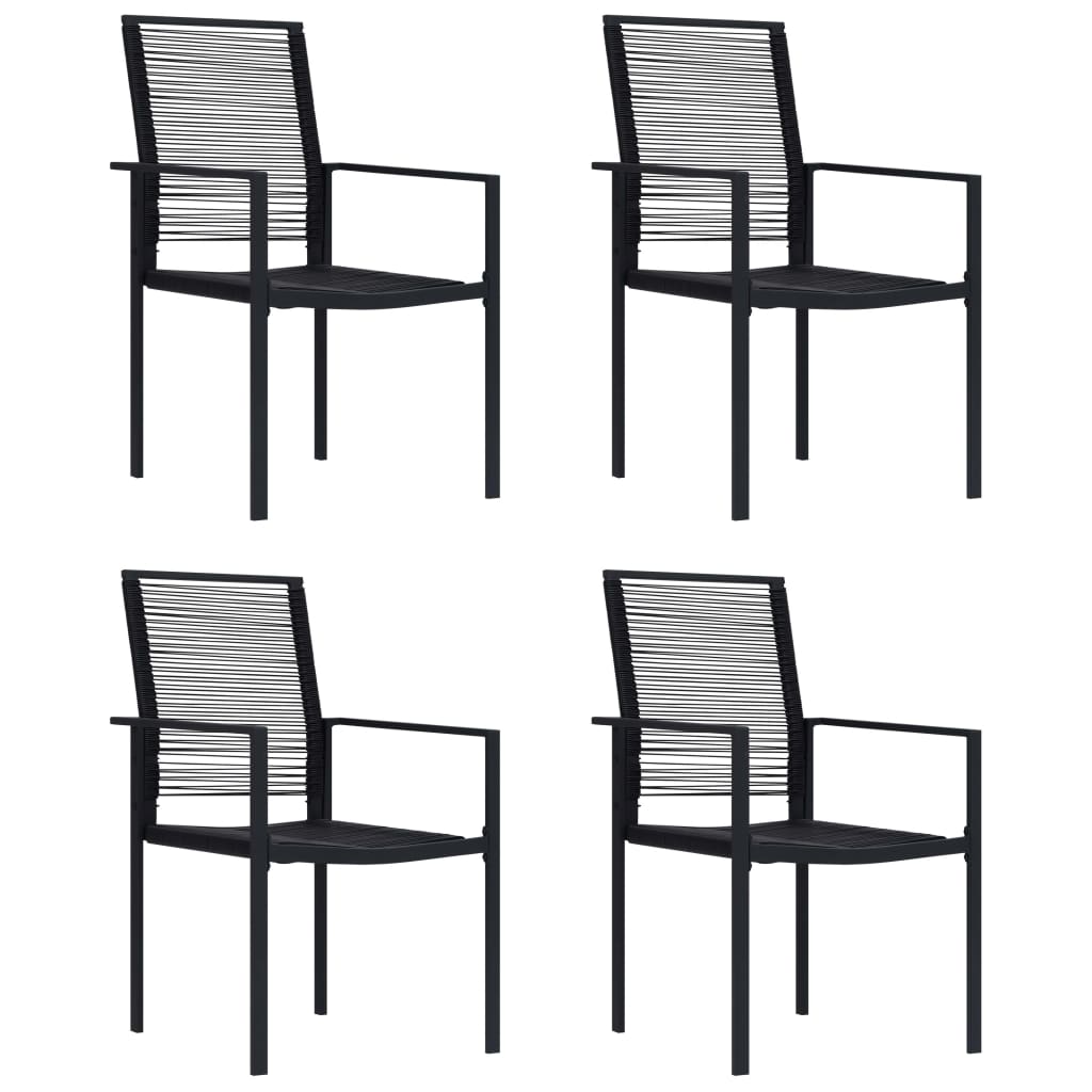 Garden Chairs 4 Pcs Pvc Rattan Black