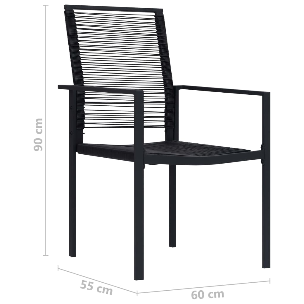 Garden Chairs 4 Pcs Pvc Rattan Black