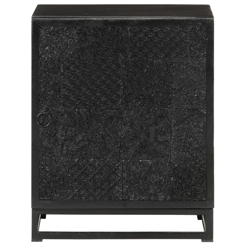 Bedside Cabinet Black 40X30X50 Cm Solid Acacia And Mango Wood