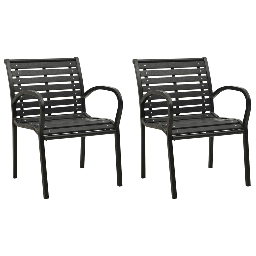 Garden Chairs 2 Pcs Steel And Wpc