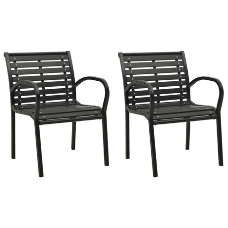 Garden Chairs 2 Pcs Steel And Wpc