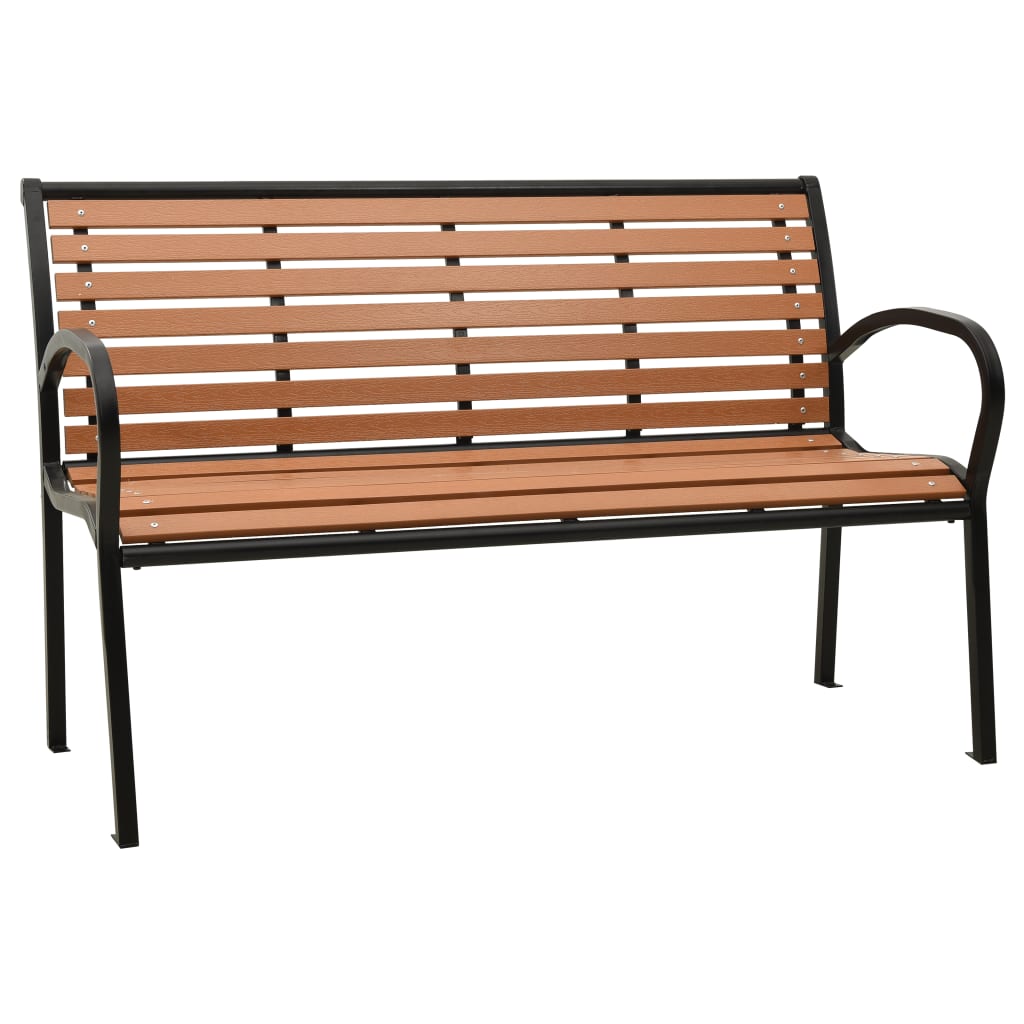 Garden Bench Steel And Wpc Black And