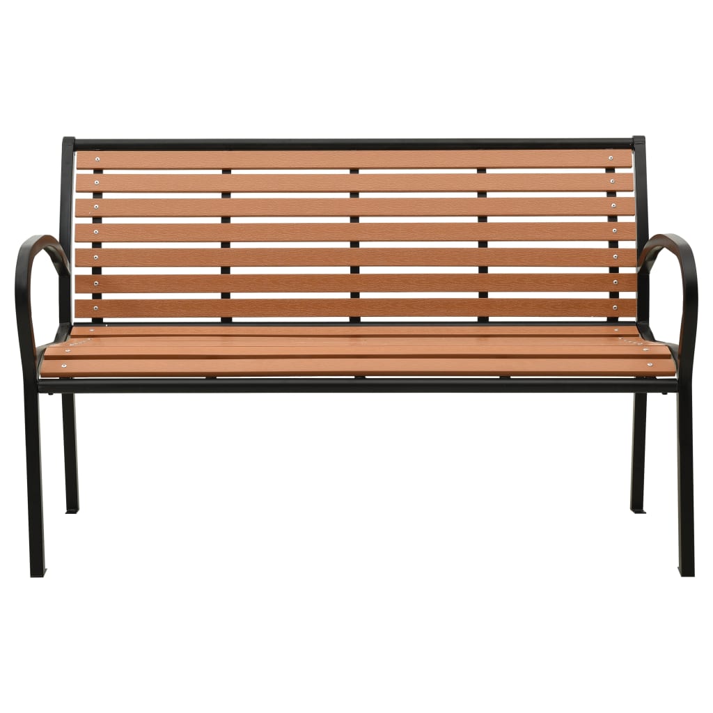 Garden Bench Steel And Wpc Black And