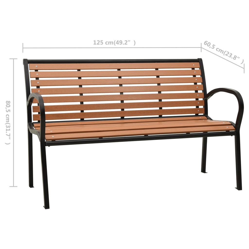 Garden Bench Steel And Wpc Black And