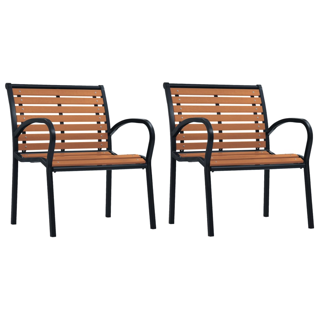 Garden Chairs 2 Pcs Steel And Wpc