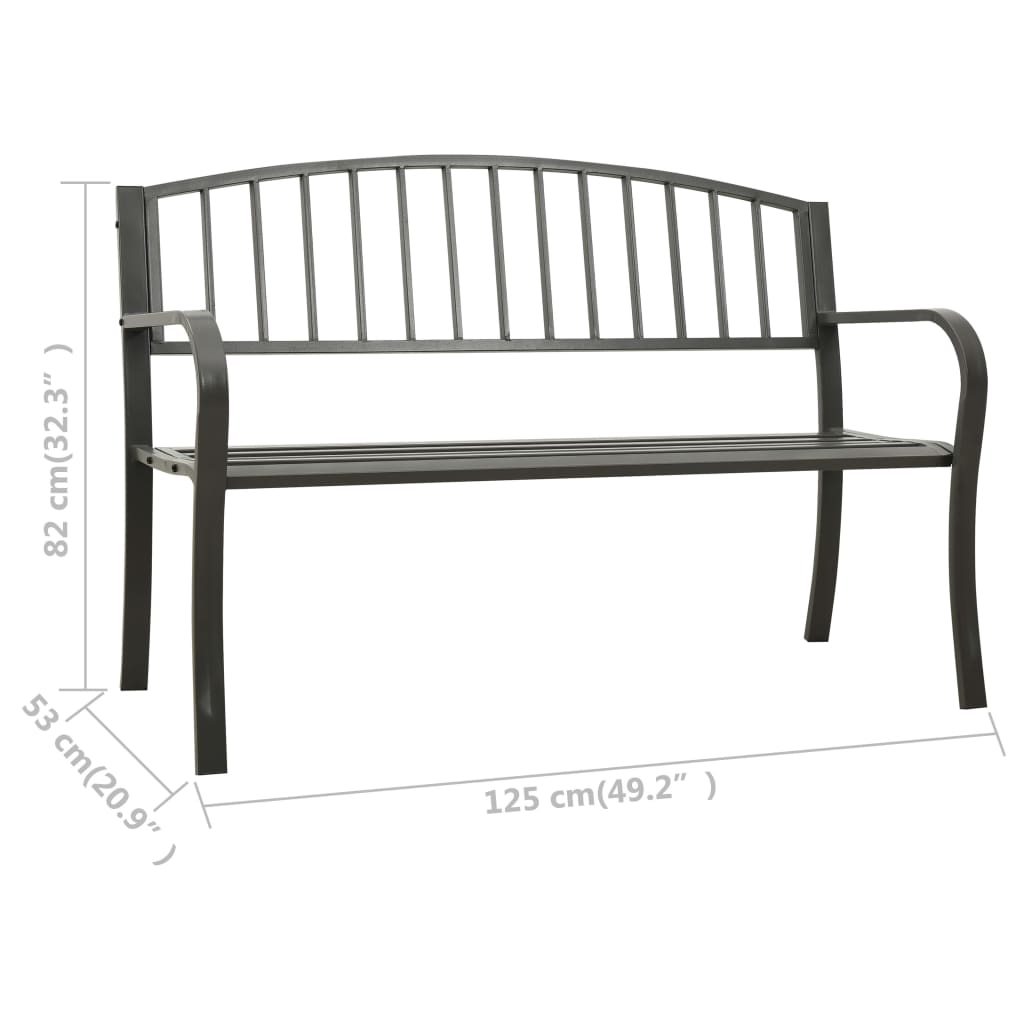 Garden Bench 125 Cm Steel