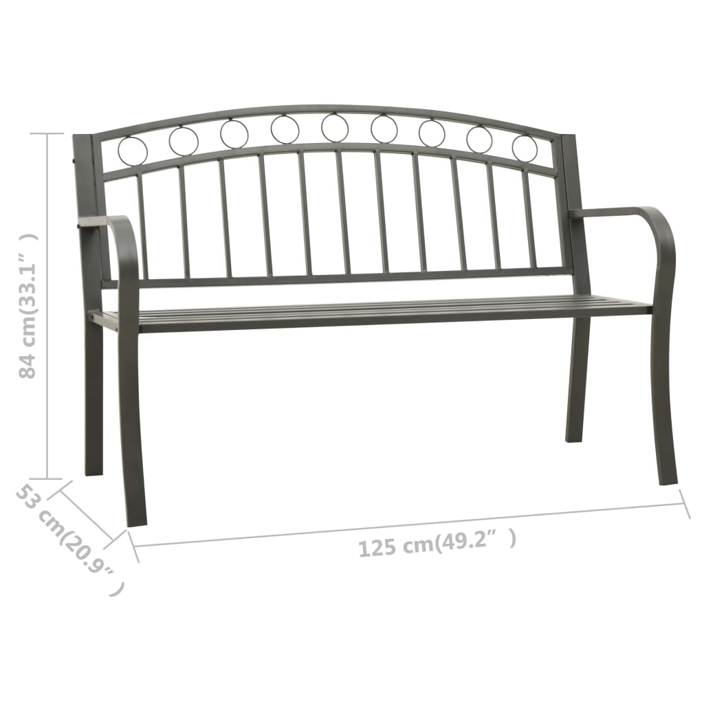 Garden Bench 125 Cm Steel