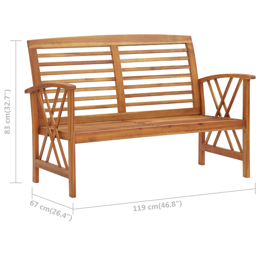 Garden Bench 119 Cm Solid Acacia Wood