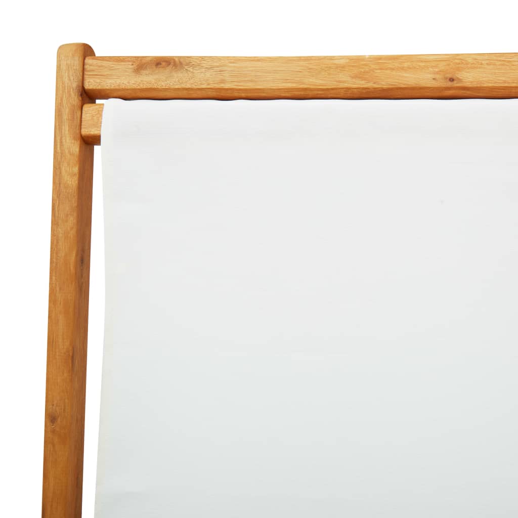 Folding Beach Chair Eucalyptus Wood And Fabric