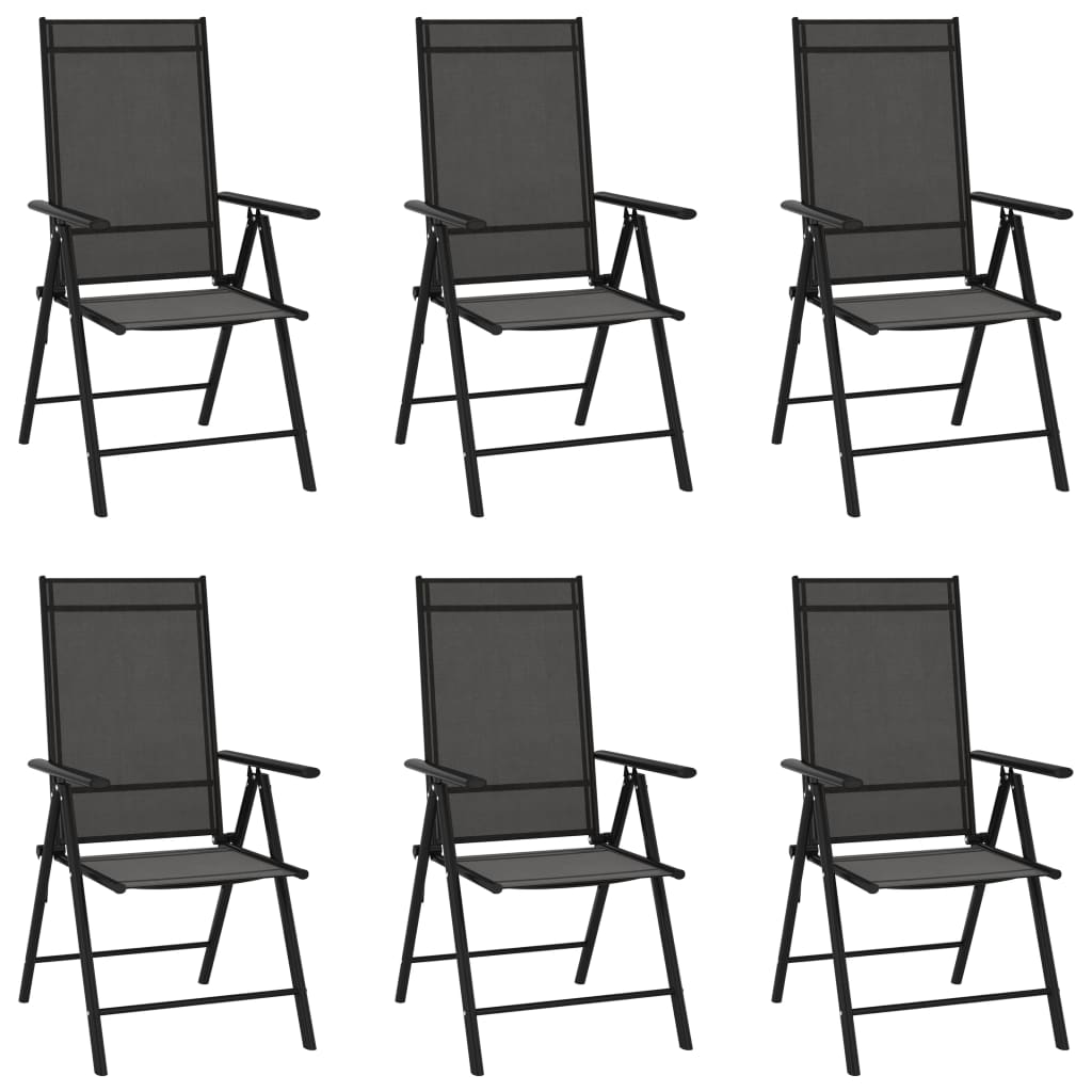 Folding Garden Chairs 2 Pcs Textilene Black