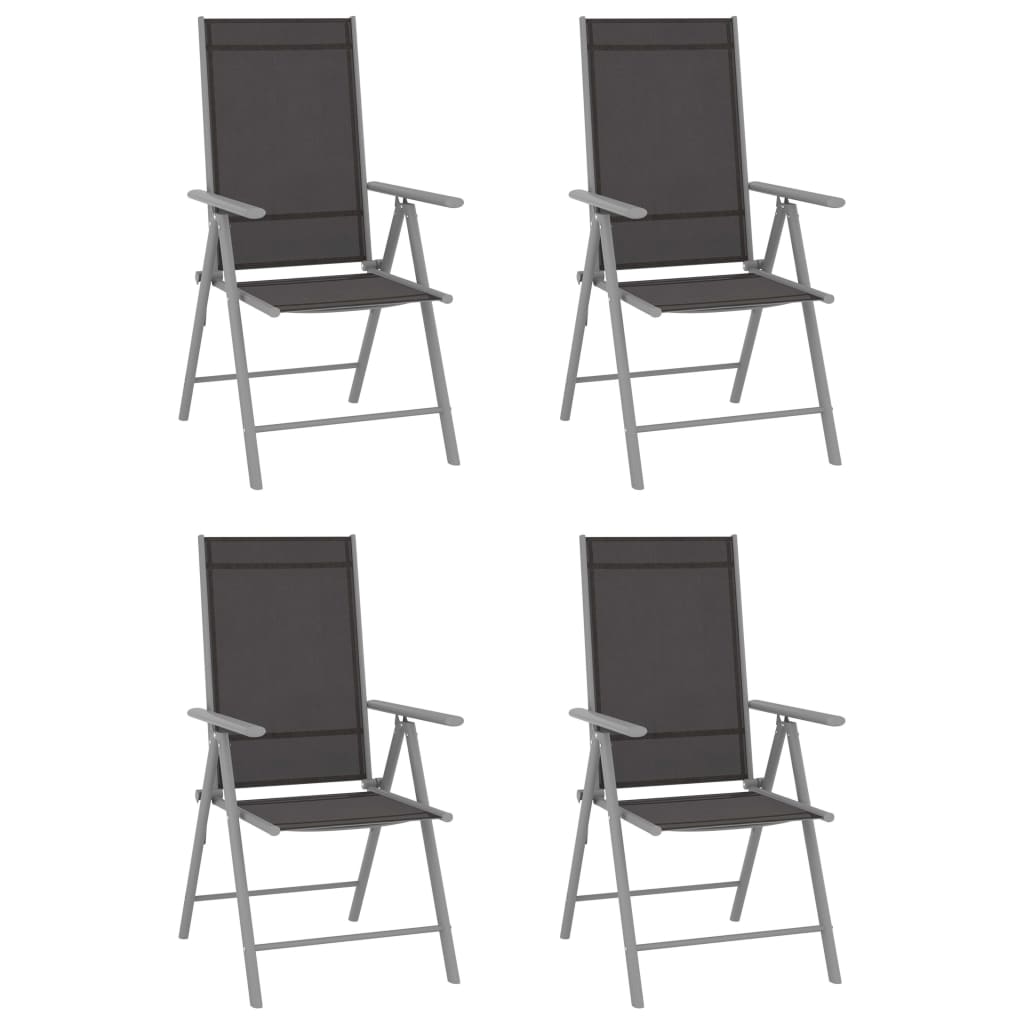 Folding Garden Chairs 2 Pcs Textilene Black