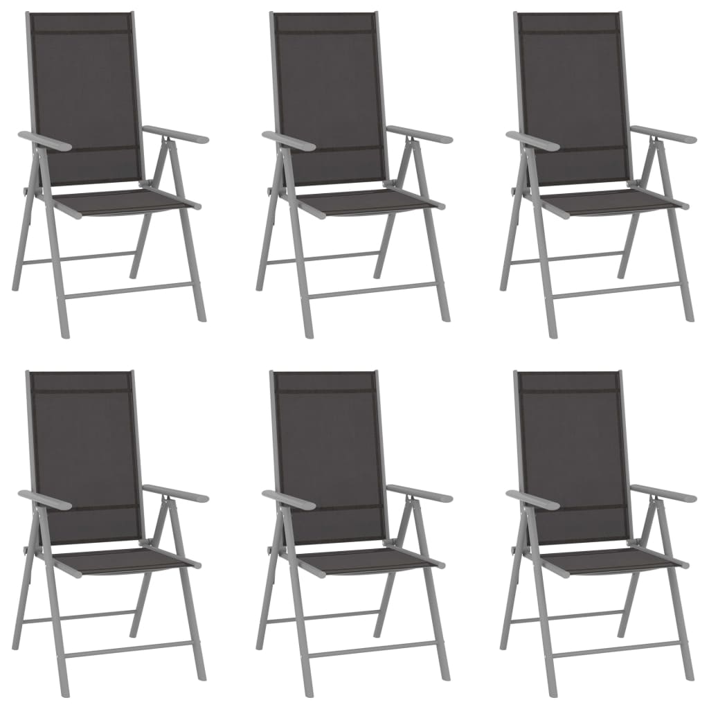 Folding Garden Chairs 2 Pcs Textilene Black