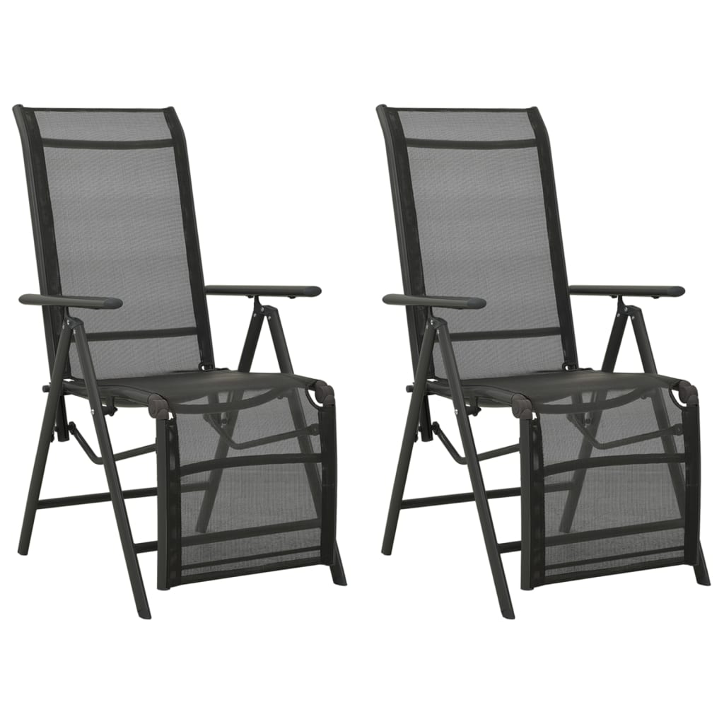 Reclining Garden Chairs 2 Pcs Textilene And Aluminium