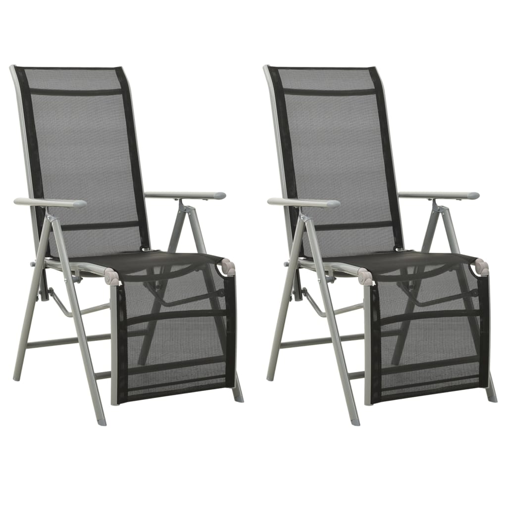 Reclining Garden Chairs 2 Pcs Textilene And Aluminium