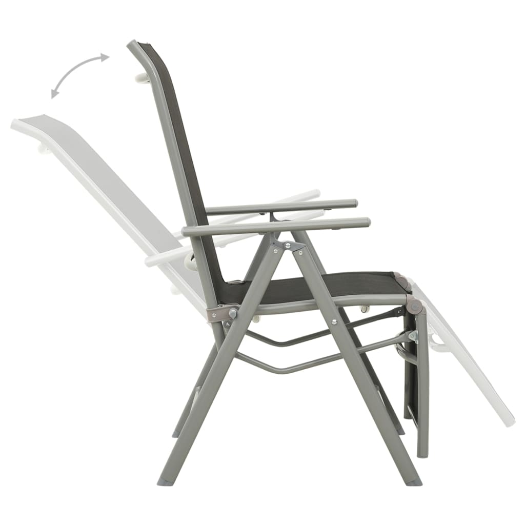 Reclining Garden Chairs 2 Pcs Textilene And Aluminium