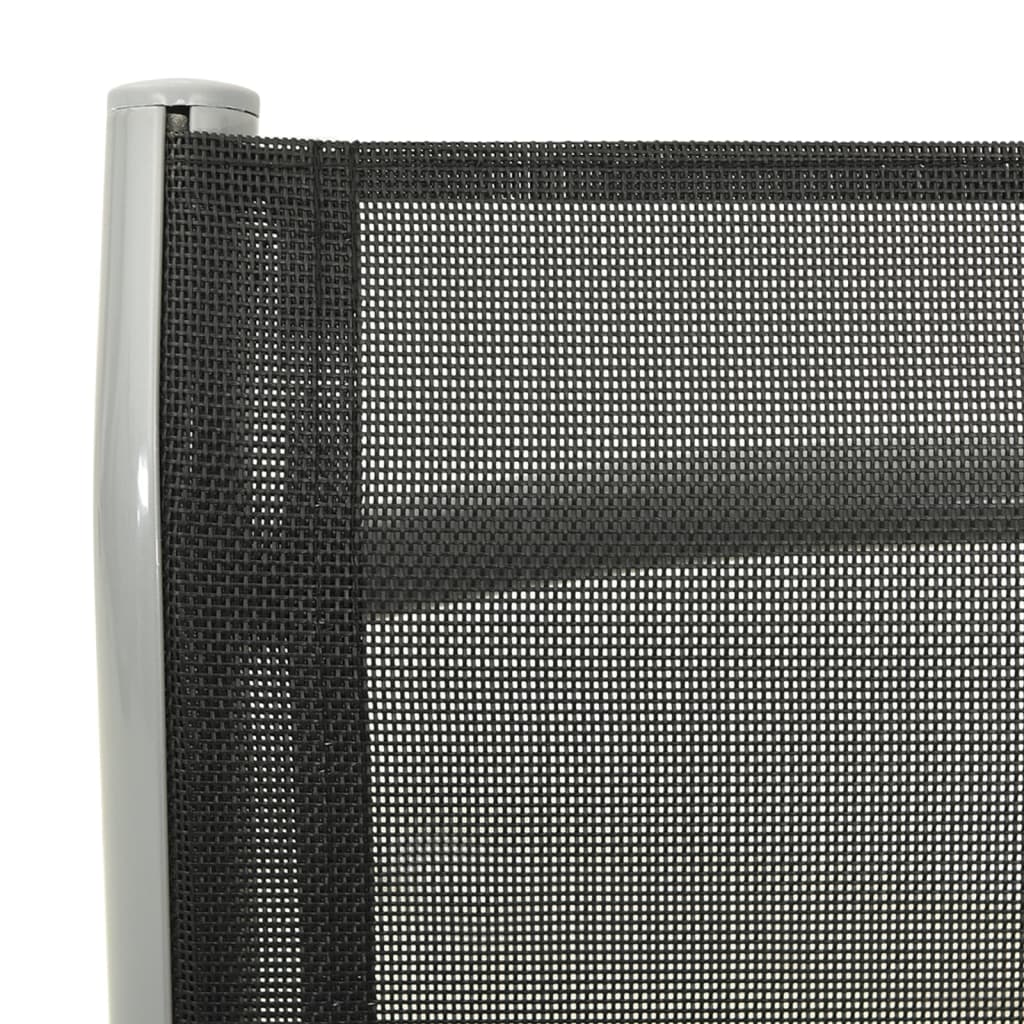 Reclining Garden Chairs 2 Pcs Textilene And Aluminium