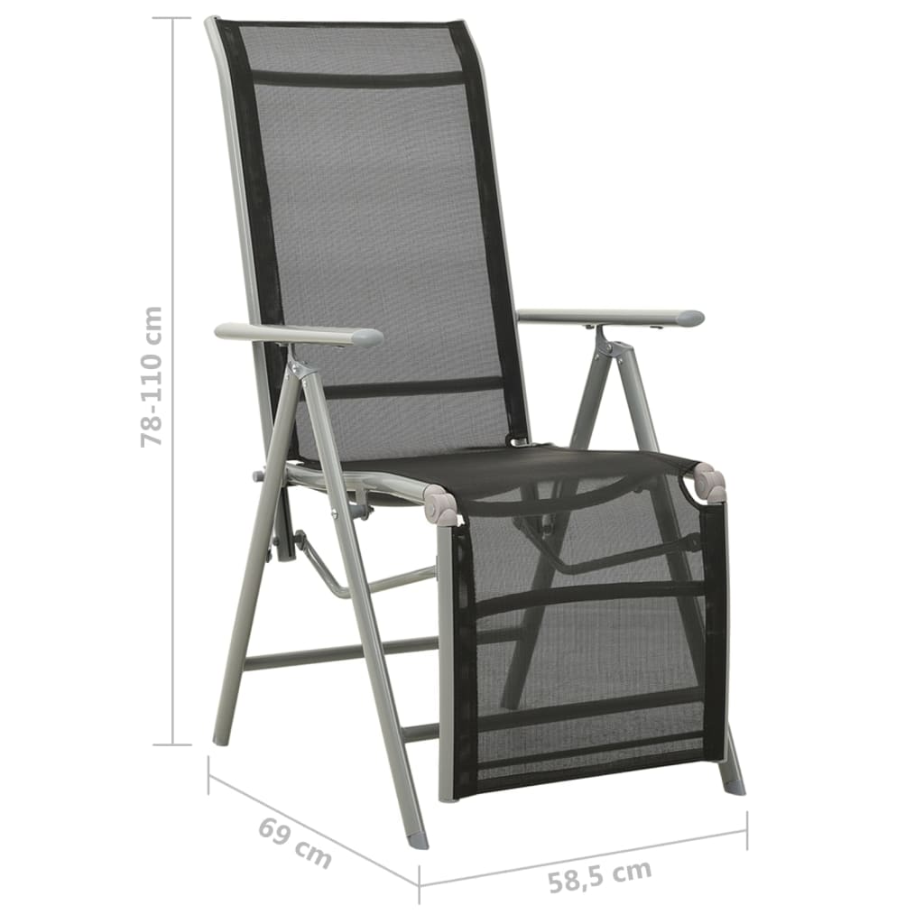 Reclining Garden Chairs 2 Pcs Textilene And Aluminium