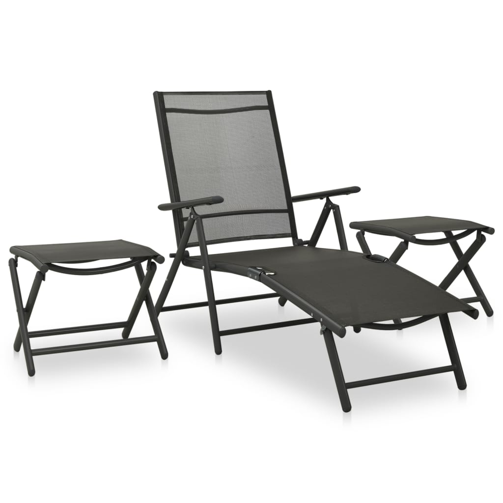 3 Piece Garden Lounge Set Textilene And Aluminium
