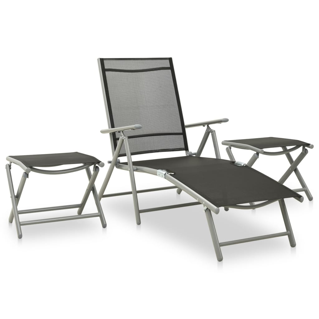 3 Piece Garden Lounge Set Textilene And Aluminium