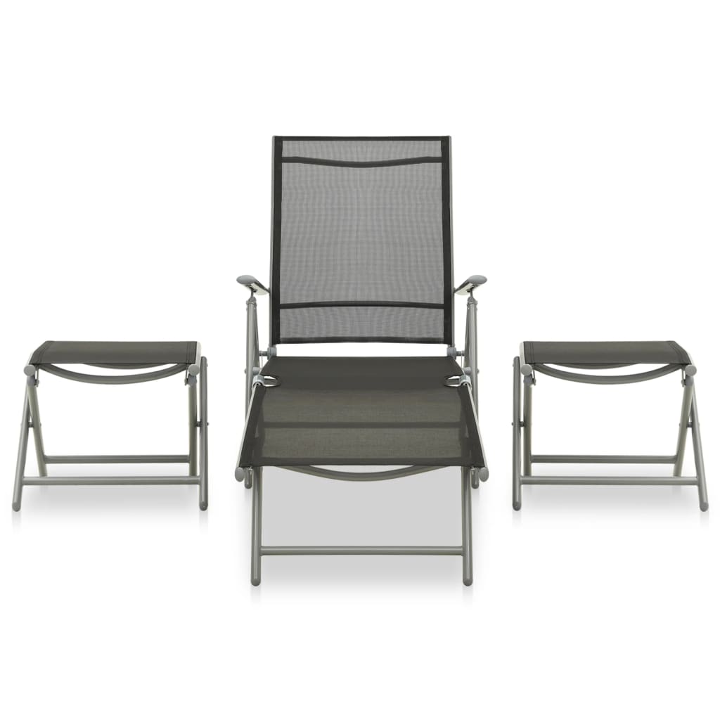 3 Piece Garden Lounge Set Textilene And Aluminium