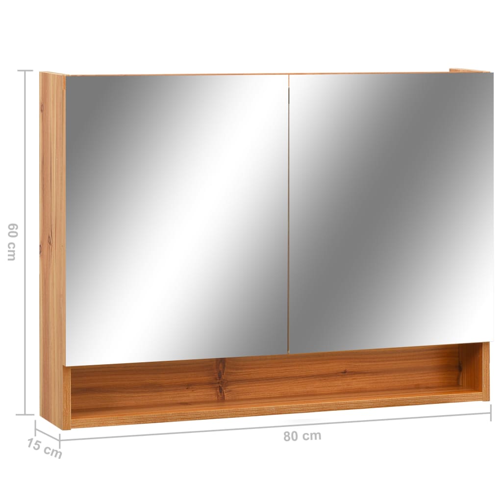 Led Bathroom Mirror Cabinet 80X15X60 Cm Mdf