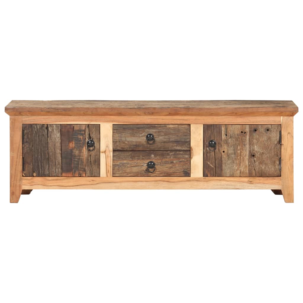 Tv Cabinet 120X30X40 Cm Solid Acacia Wood And Reclaimed Wood