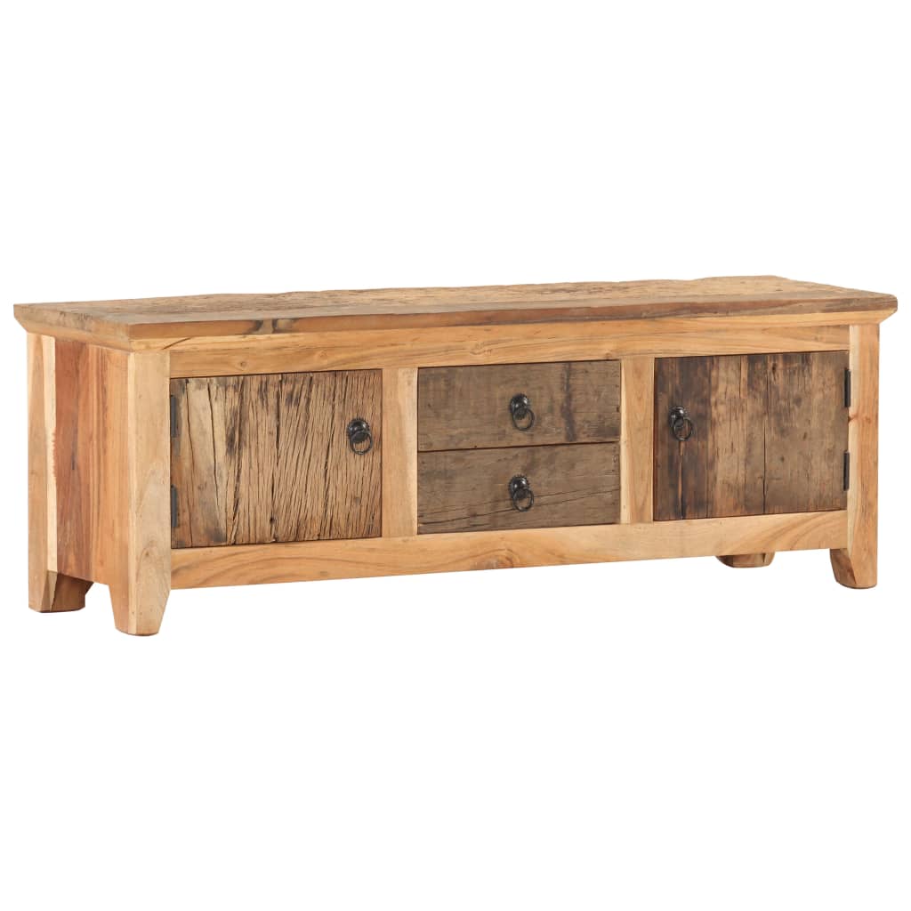 Tv Cabinet 120X30X40 Cm Solid Acacia Wood And Reclaimed Wood