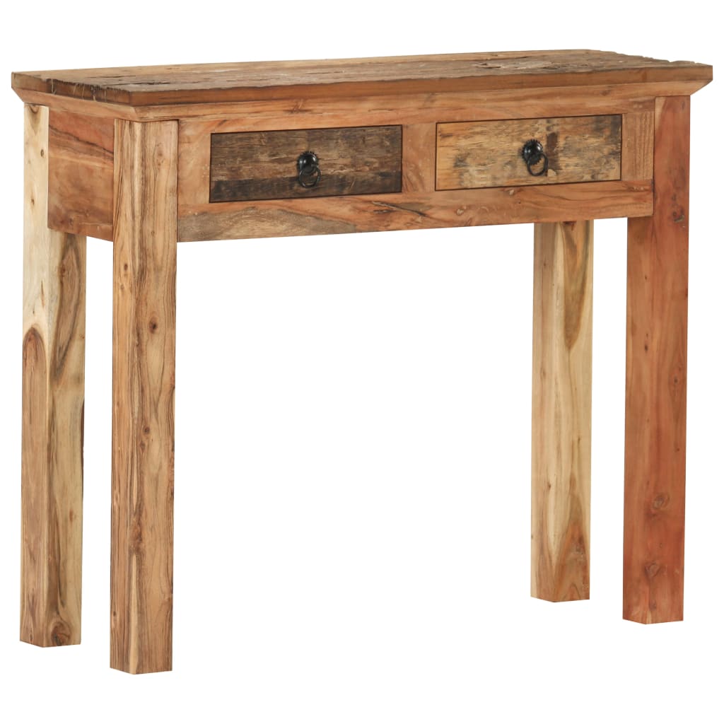 Console Table 90.5X30X75Cm Solid Acacia Wood And Reclaimed Wood