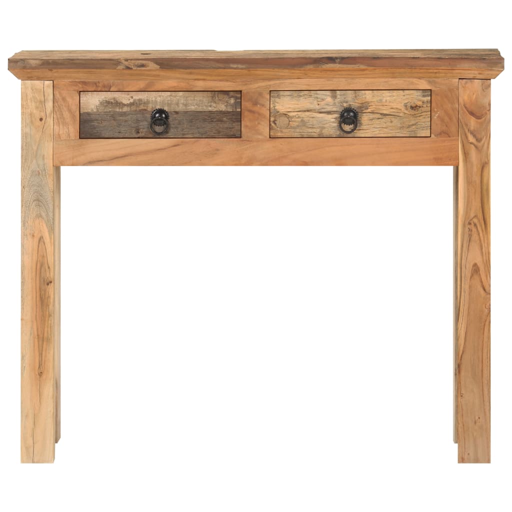 Console Table 90.5X30X75Cm Solid Acacia Wood And Reclaimed Wood