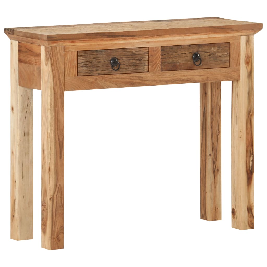 Console Table 90.5X30X75Cm Solid Acacia Wood And Reclaimed Wood