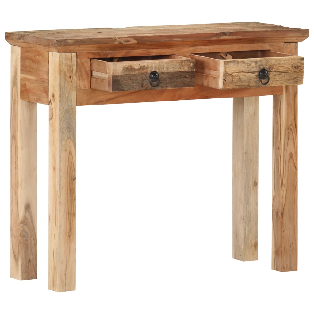 Console Table 90.5X30X75Cm Solid Acacia Wood And Reclaimed Wood