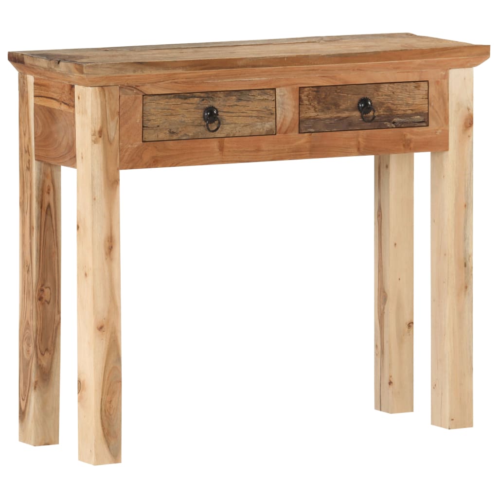 Console Table 90.5X30X75Cm Solid Acacia Wood And Reclaimed Wood