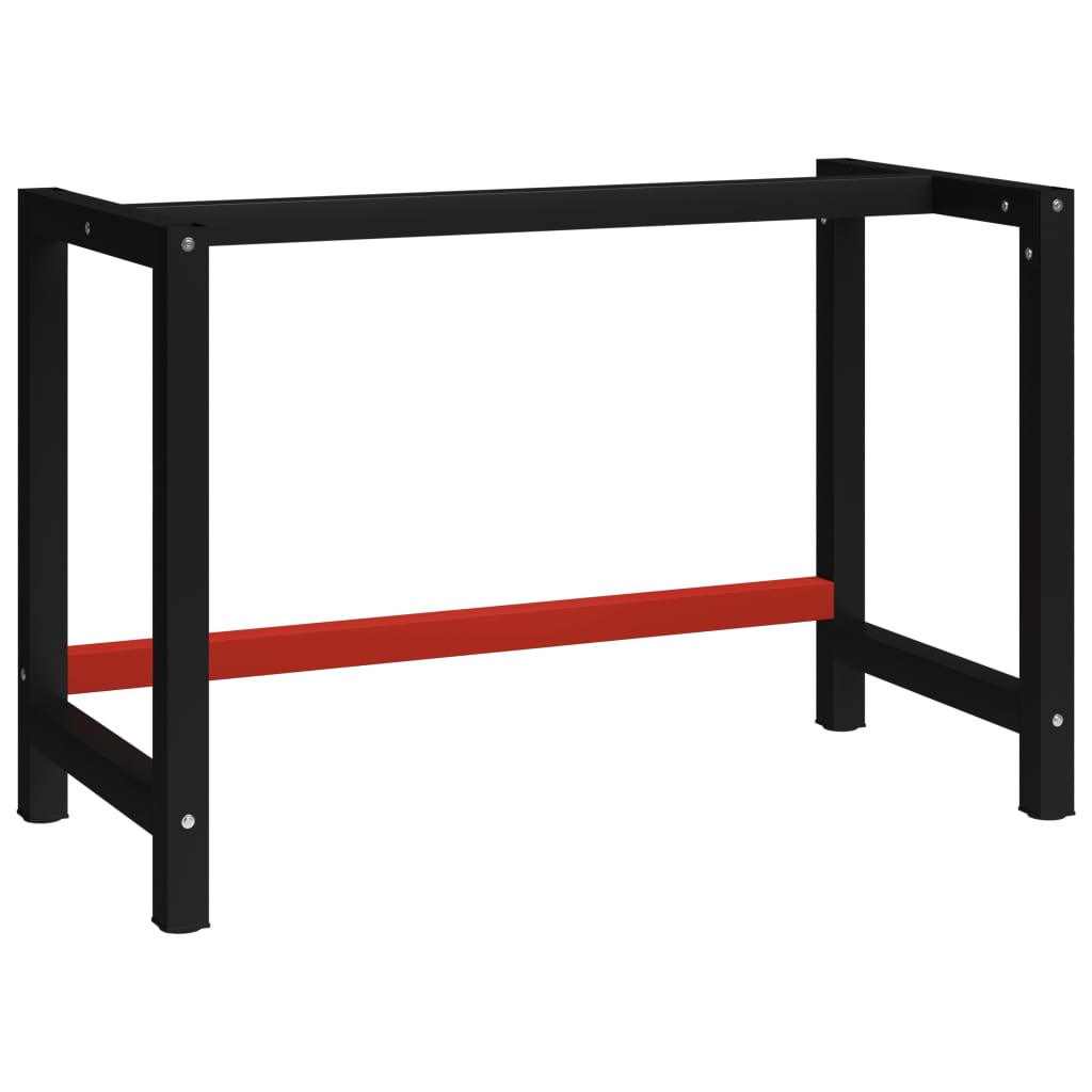 Work Bench Frame Matte Black And Matte Red Metal