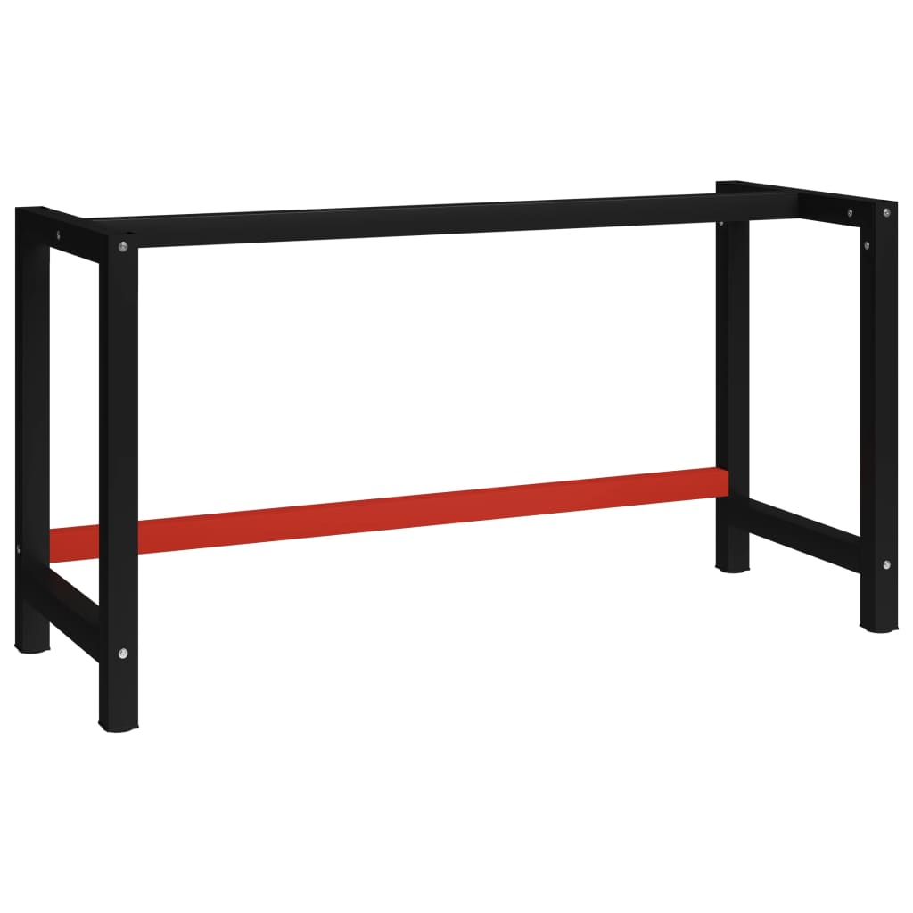 Work Bench Frame Matte Black And Matte Red Metal