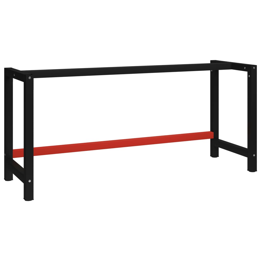 Work Bench Frame Matte Black And Matte Red Metal