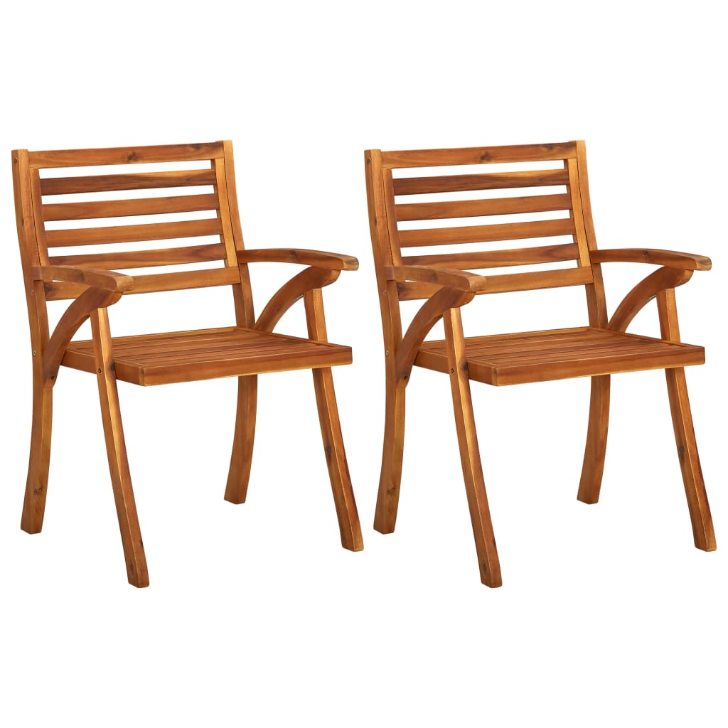Garden Chairs 8 Pcs Solid Acacia Wood